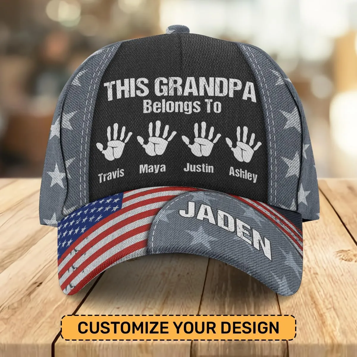 Personalized Dad Grandpa Cap - Custom Dad Grandpa Hat with Kids Name - Custom Gift for Daddy On Fathers Day