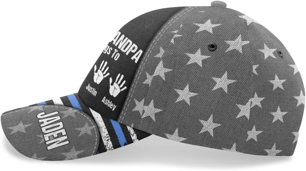 Personalized Dad Grandpa Cap - Custom Dad Grandpa Hat with Kids Name - Custom Gift for Daddy On Fathers Day