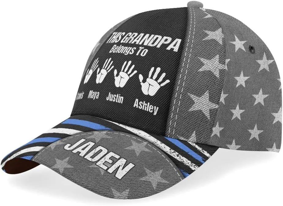 Personalized Dad Grandpa Cap - Custom Dad Grandpa Hat with Kids Name - Custom Gift for Daddy On Fathers Day