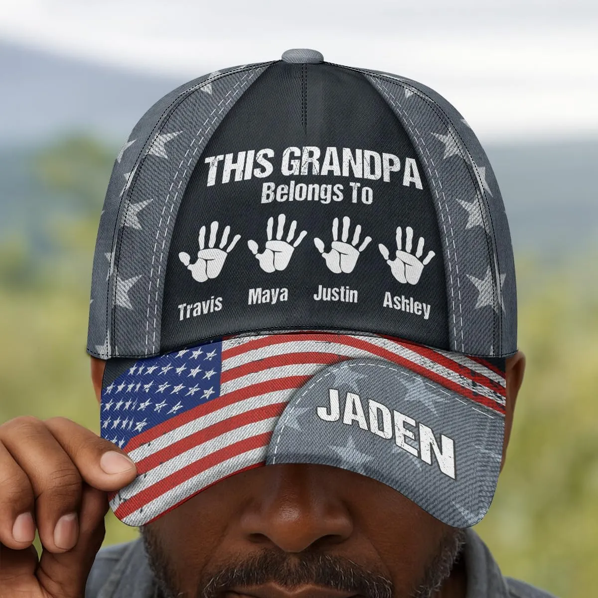 Personalized Dad Grandpa Cap - Custom Dad Grandpa Hat with Kids Name - Custom Gift for Daddy On Fathers Day