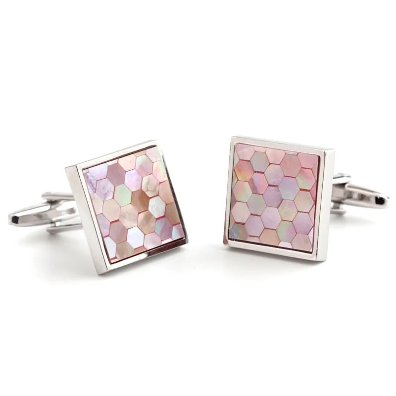 Pink Shell Cufflinks