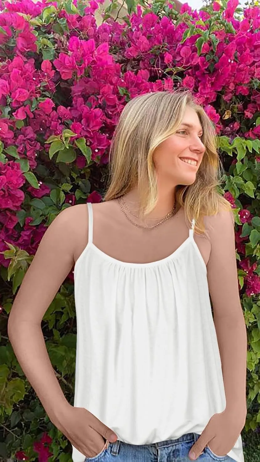 Plus Size Tank Top for Women Summer Casual Spaghetti Strap Camisole Loose Fit Sleeveless Tunic Blouses