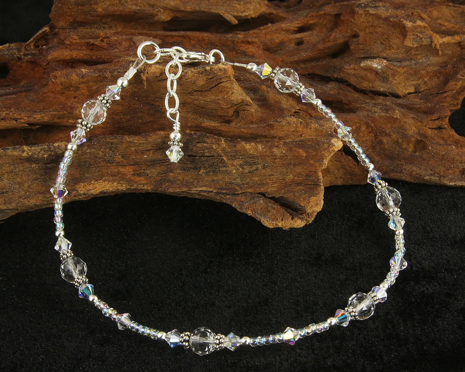 Quartz Crystal Gemstone Beaded Anklet