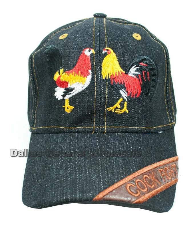 "Cock Fight" Denim Casual Caps Wholesale