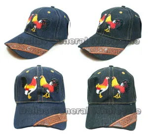 "Cock Fight" Denim Casual Caps Wholesale
