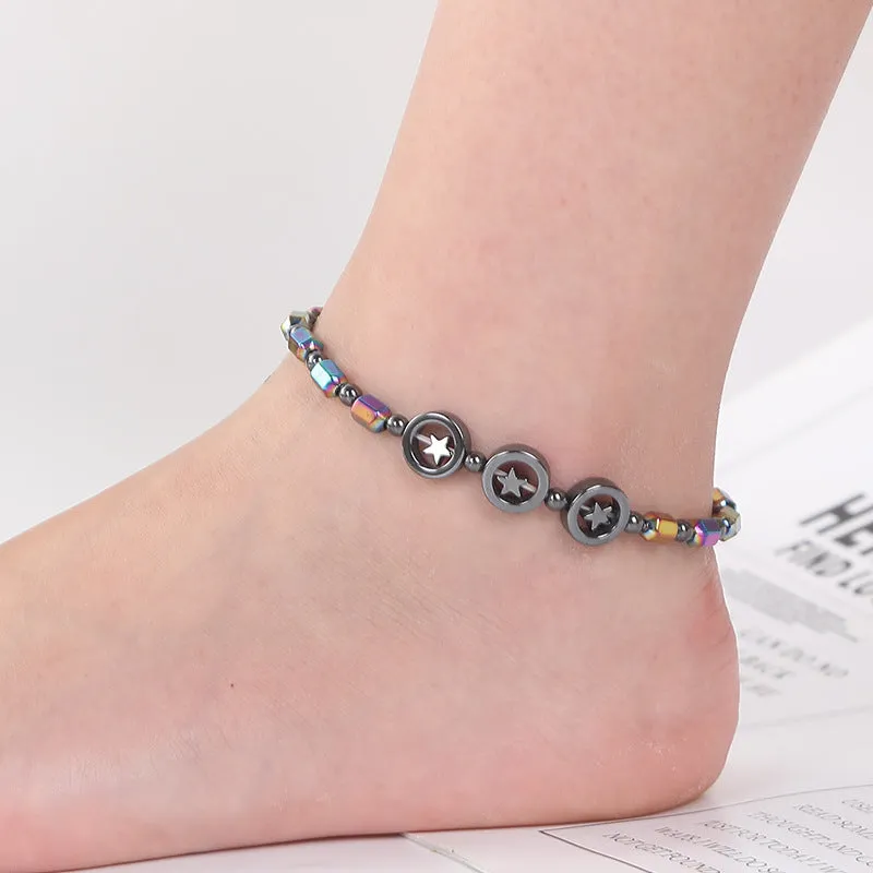 Rice Beads Straight Tube Magnet Anklet