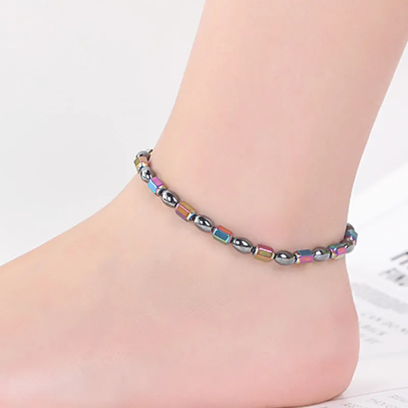 Rice Beads Straight Tube Magnet Anklet