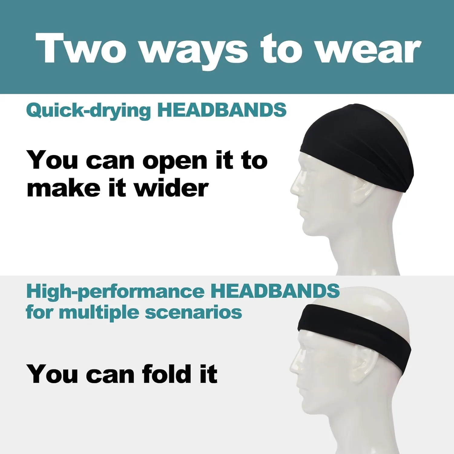 Running Headbands for Men?? or 6 Pack, Mens Stretchy Headband for Football,Cycling,Basketball,Yoga,Fitness Workout Unisex Quick-Dry Sweatband