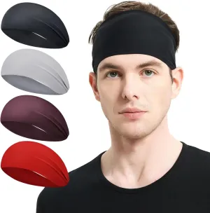 Running Headbands for Men?? or 6 Pack, Mens Stretchy Headband for Football,Cycling,Basketball,Yoga,Fitness Workout Unisex Quick-Dry Sweatband