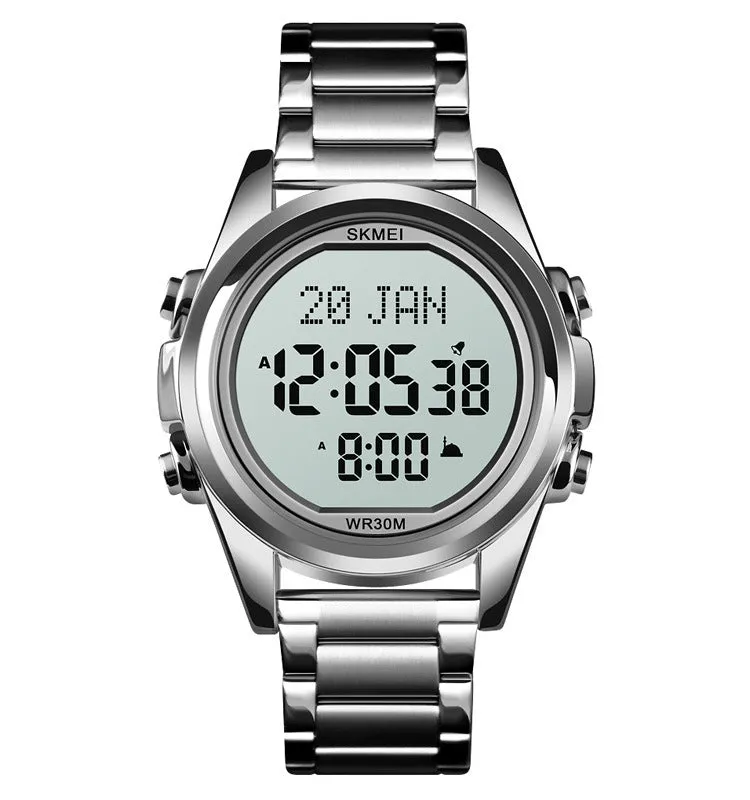 Skmei Arab Qibla Azan Steel Digital Watch For Men 1667 Original