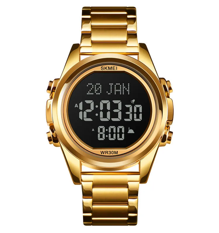 Skmei Arab Qibla Azan Steel Digital Watch For Men 1667 Original