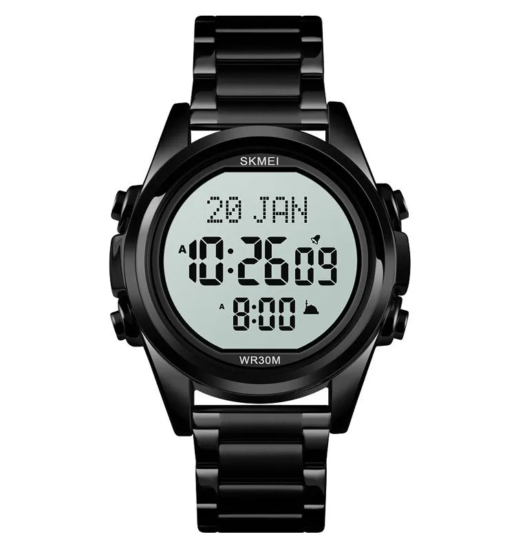 Skmei Arab Qibla Azan Steel Digital Watch For Men 1667 Original
