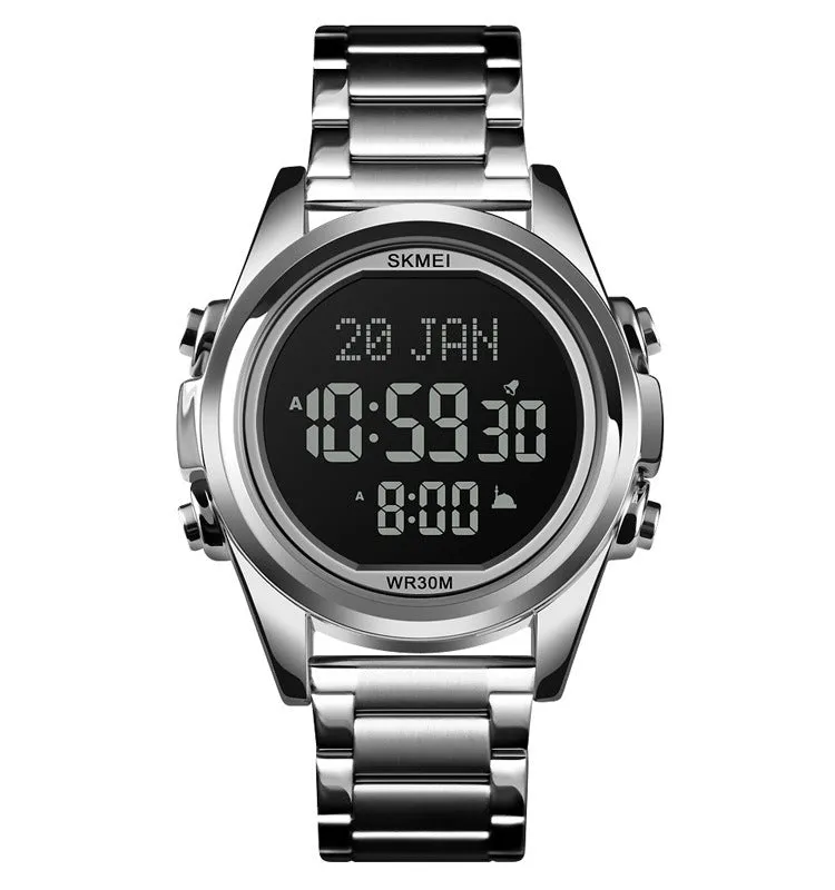 Skmei Arab Qibla Azan Steel Digital Watch For Men 1667 Original