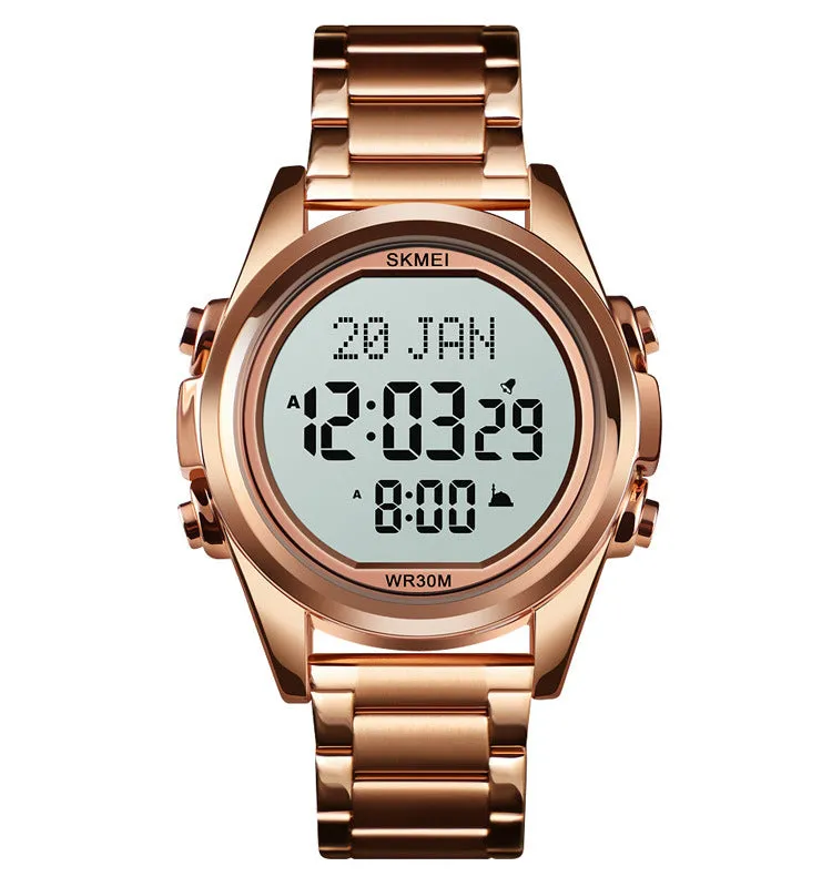 Skmei Arab Qibla Azan Steel Digital Watch For Men 1667 Original