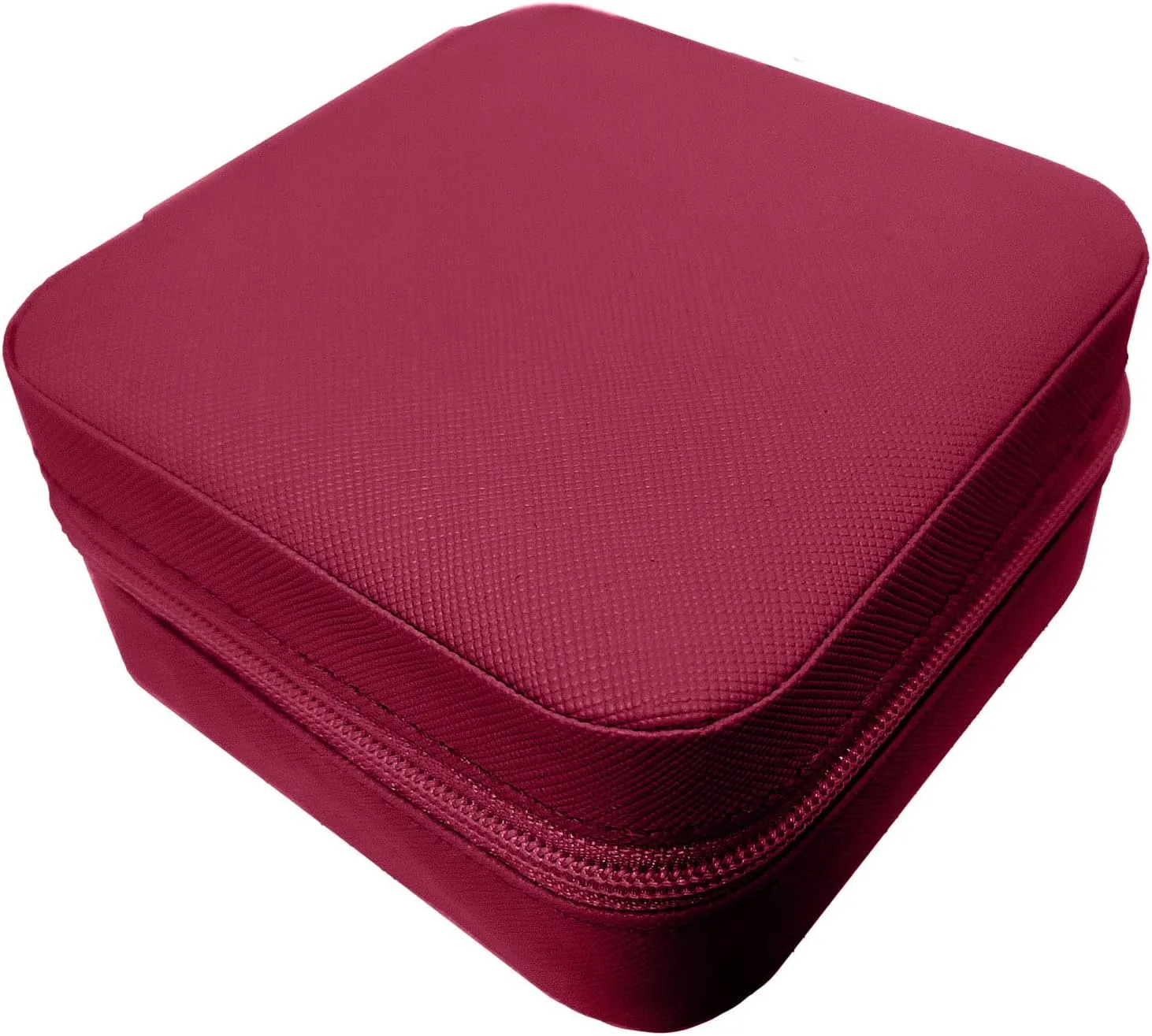 Small Travel Jewelry Box, Portable Mini Jewelry Leather Box Jewelry Ring Organizer Case Storage Holder Gift Boxes for Girls Women, Burgundy