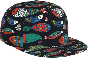 Snapback Hats for Men Women Fashion Japanese Koi Fish Baseball Cap Trucker Hat for Cycling Sports Running Golf Flat Brim Hats