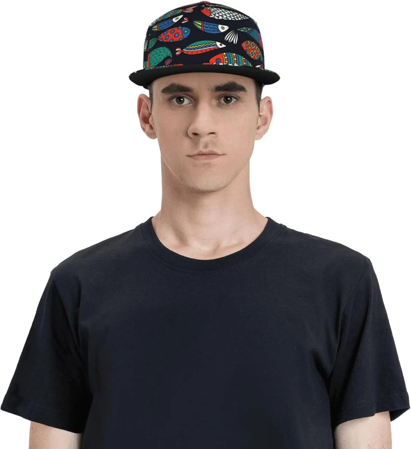 Snapback Hats for Men Women Fashion Japanese Koi Fish Baseball Cap Trucker Hat for Cycling Sports Running Golf Flat Brim Hats