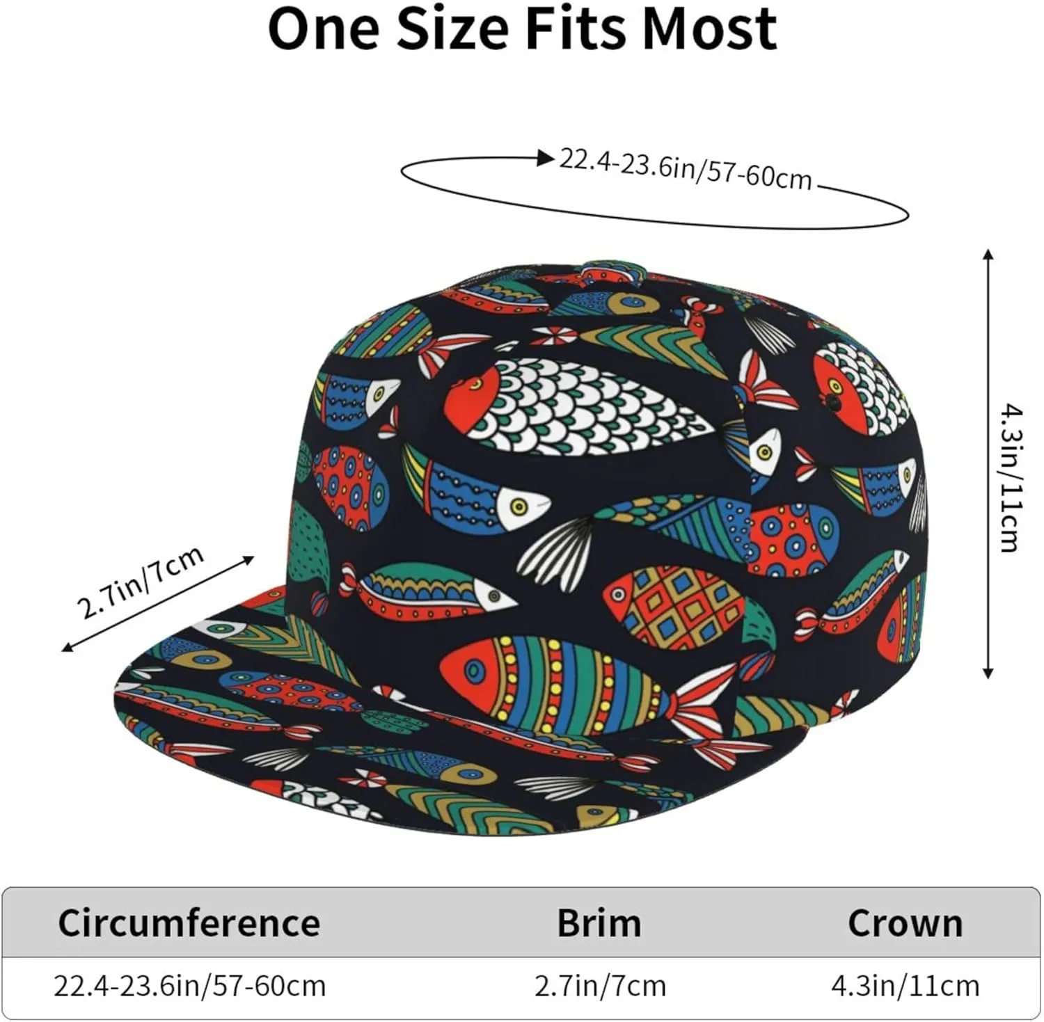 Snapback Hats for Men Women Fashion Japanese Koi Fish Baseball Cap Trucker Hat for Cycling Sports Running Golf Flat Brim Hats
