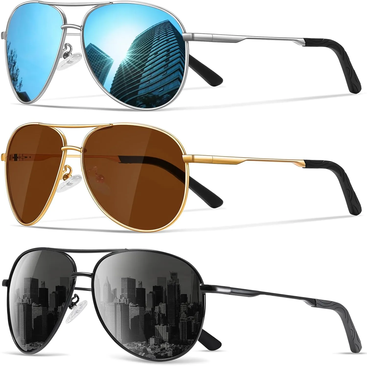 Sunglasses Men Polarized Aviator Sunglasses for Men Women Fishing Driving Sun glasses Metal Frame UV400 Protection
