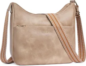 Telena Crossbody Bags for Women Trendy Vegan Leather Purse Shoulder Bag Hobo Bucket Large Capacity