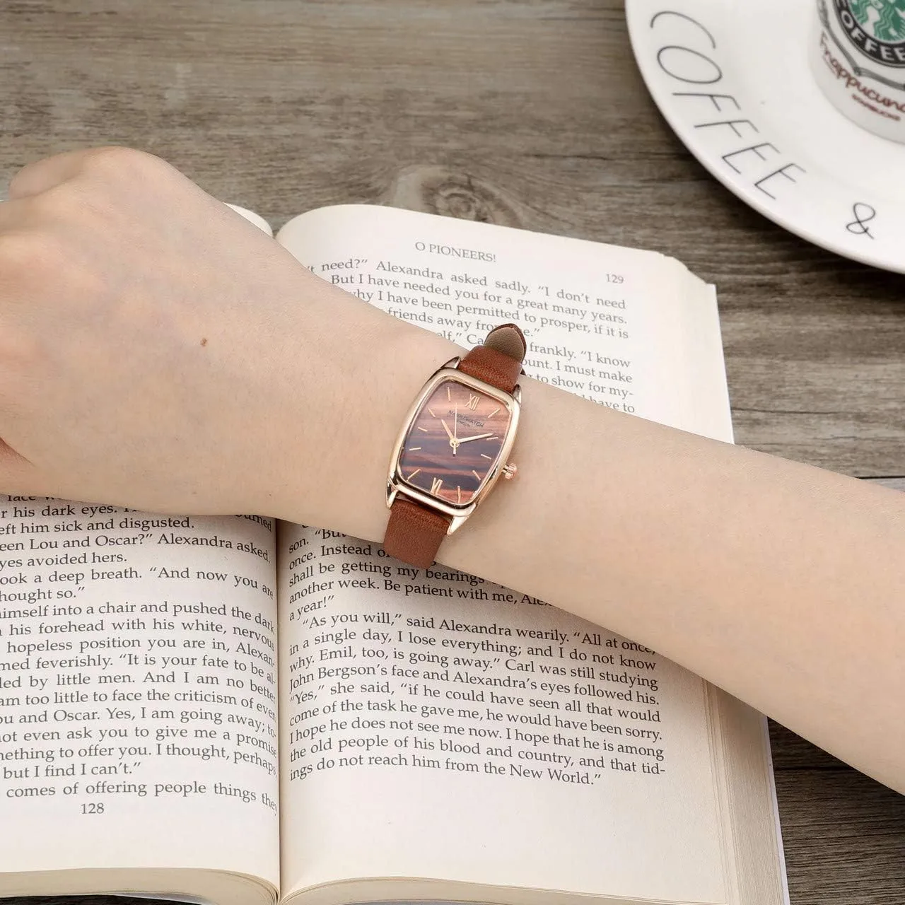 Top Plaza Womens Ladies Fashion Leather Wrist Watch Rectangle Elegant Simple Dial Analog Quartz Dress Watch