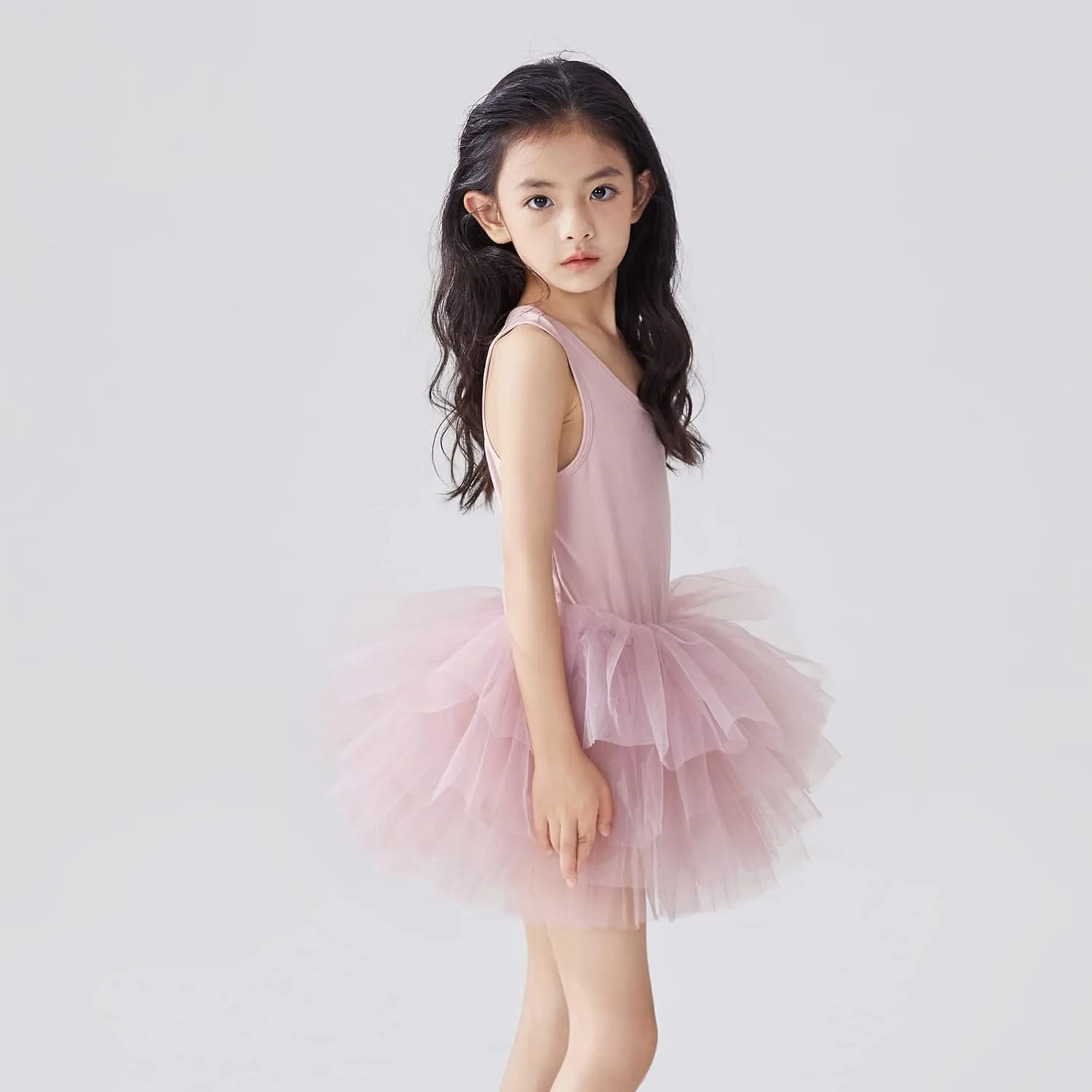 Tutu.kk Girls' Camisole Dance Tutu Leotard with Fluffy 4-Layers Ballet Dress for Ballerina (12 Months - 7 Years)