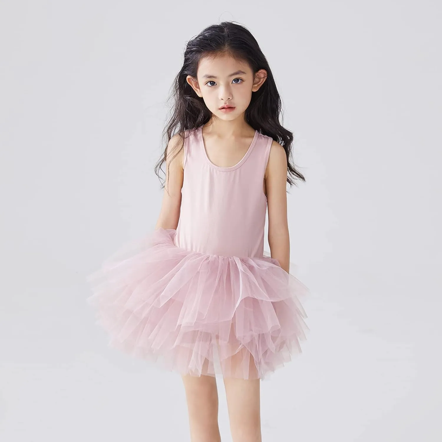 Tutu.kk Girls' Camisole Dance Tutu Leotard with Fluffy 4-Layers Ballet Dress for Ballerina (12 Months - 7 Years)