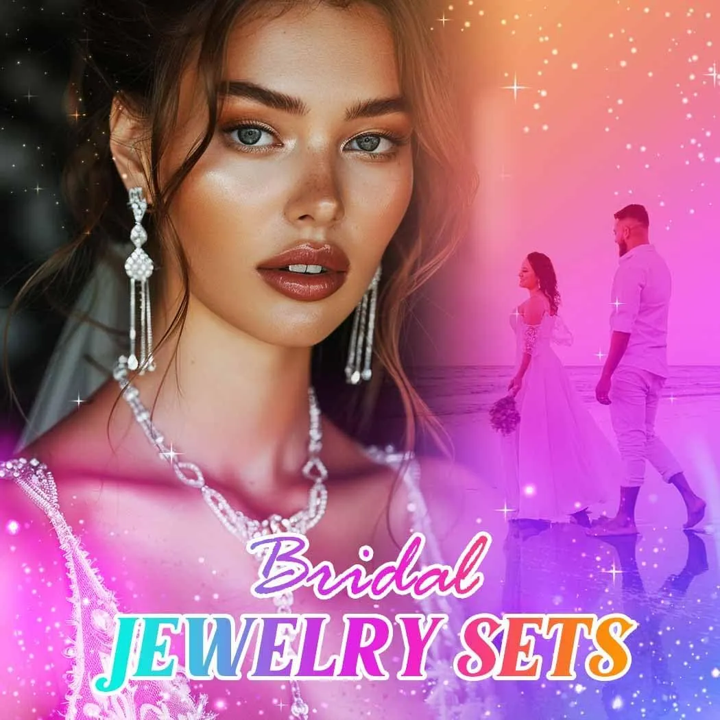 Unicra Bride Crystal Necklace Earrings Set Bridal Wedding Jewelry Sets Rhinestone Choker Necklace Prom Costume Jewelry Set for Women and Brides