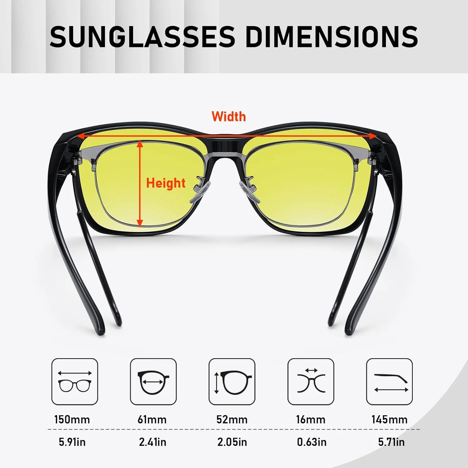 Wzerry Polarized Fit Over Glasses Sunglasses, Wear Over Sunglasses Wrap Around Shades for Men Women UV400 Pretection