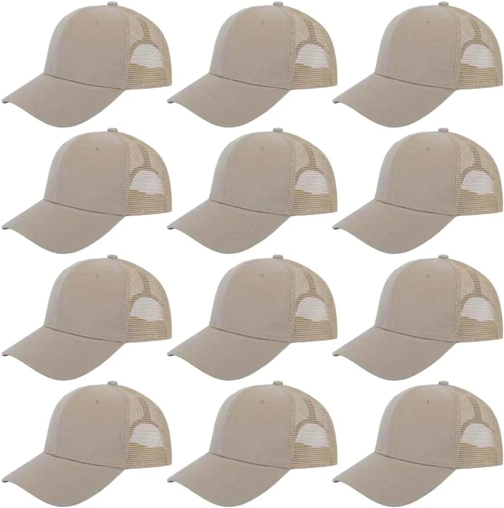 ZH 12 Pack Mesh Trucker Hats, Bulk Baseball Caps for Men and Women, Trucker Cap Wholesale