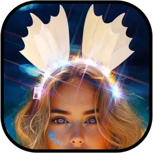Zoestar Light Up Crown Headband Mermaid Costume Headpiece Glow in the Dark Hair Accessories for Women